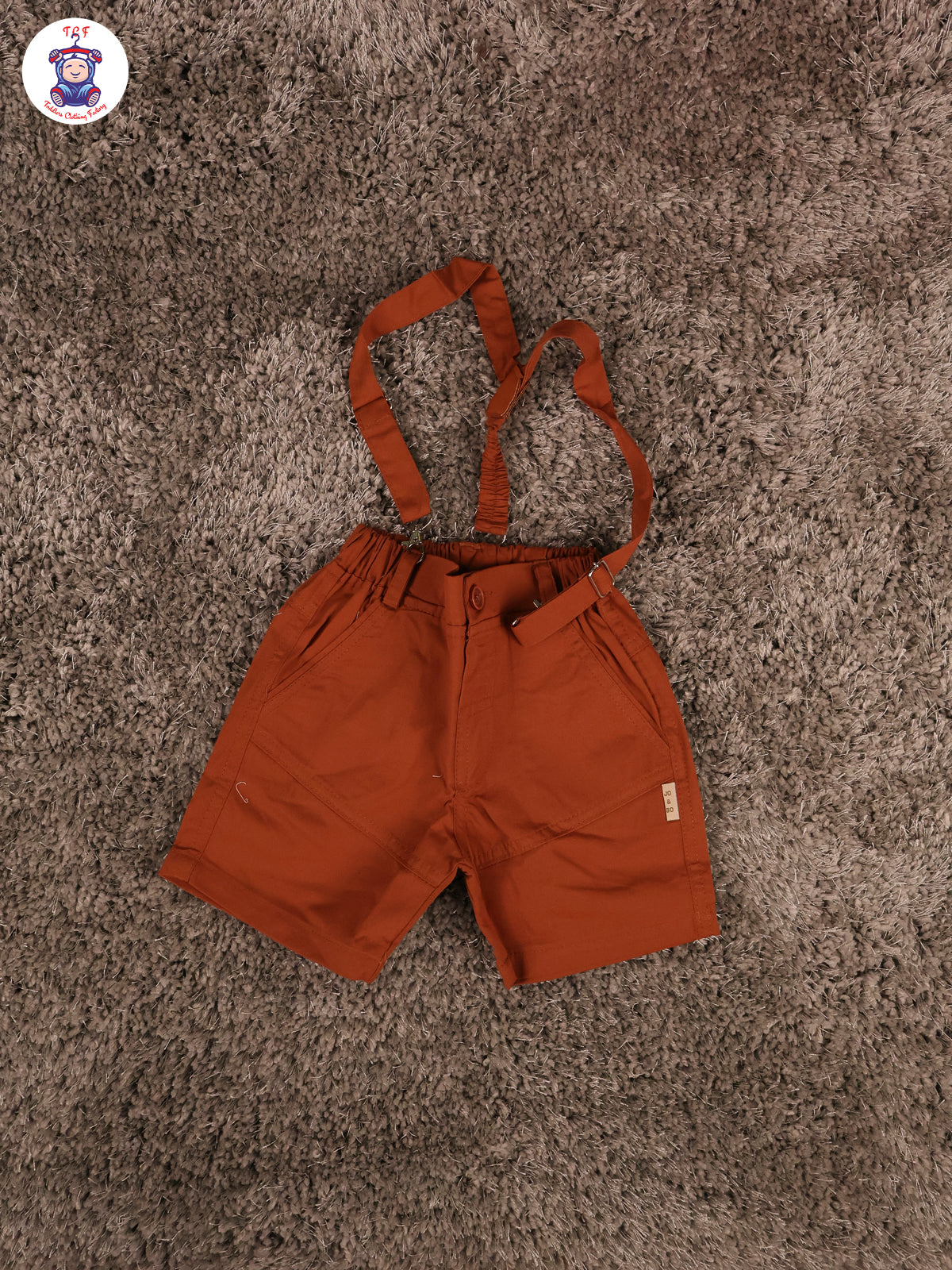 Green & Brown Half Sleeves Shirts & Shorts Set With Suspender & Bow
