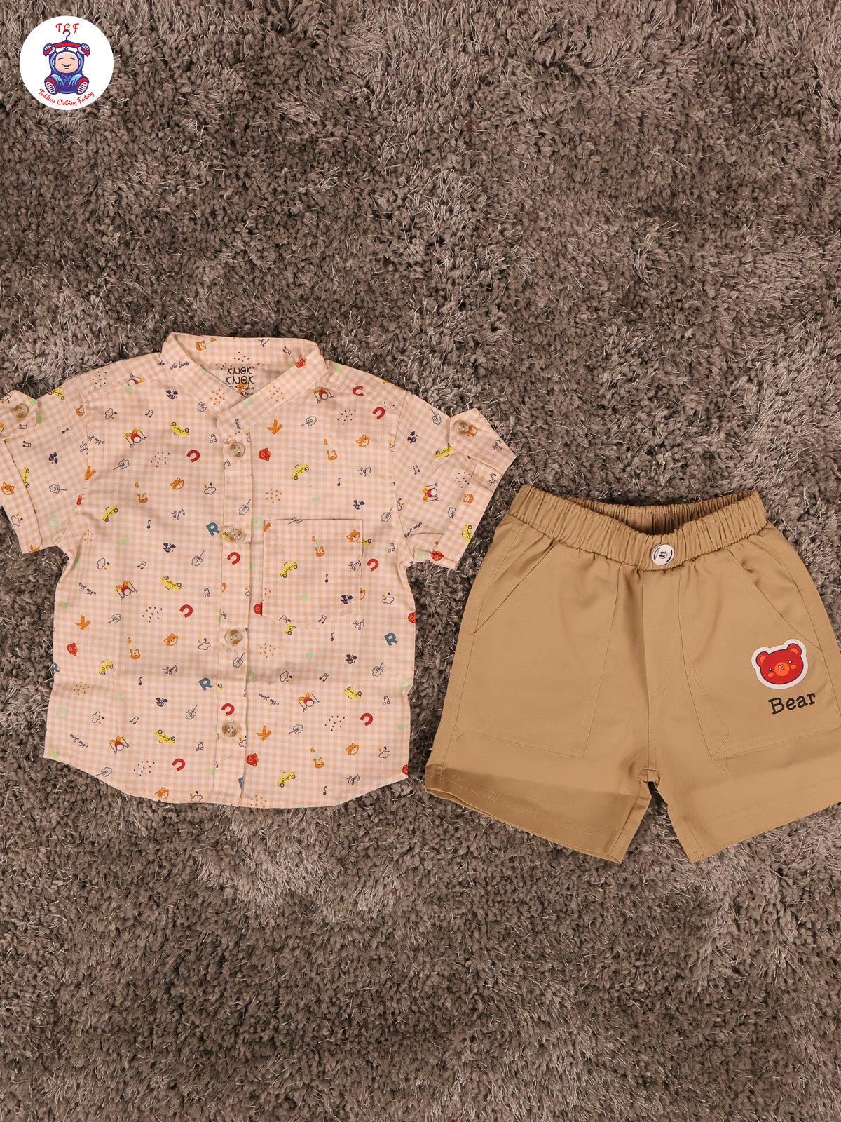 Light Brown - Boys Shirts & Shorts
