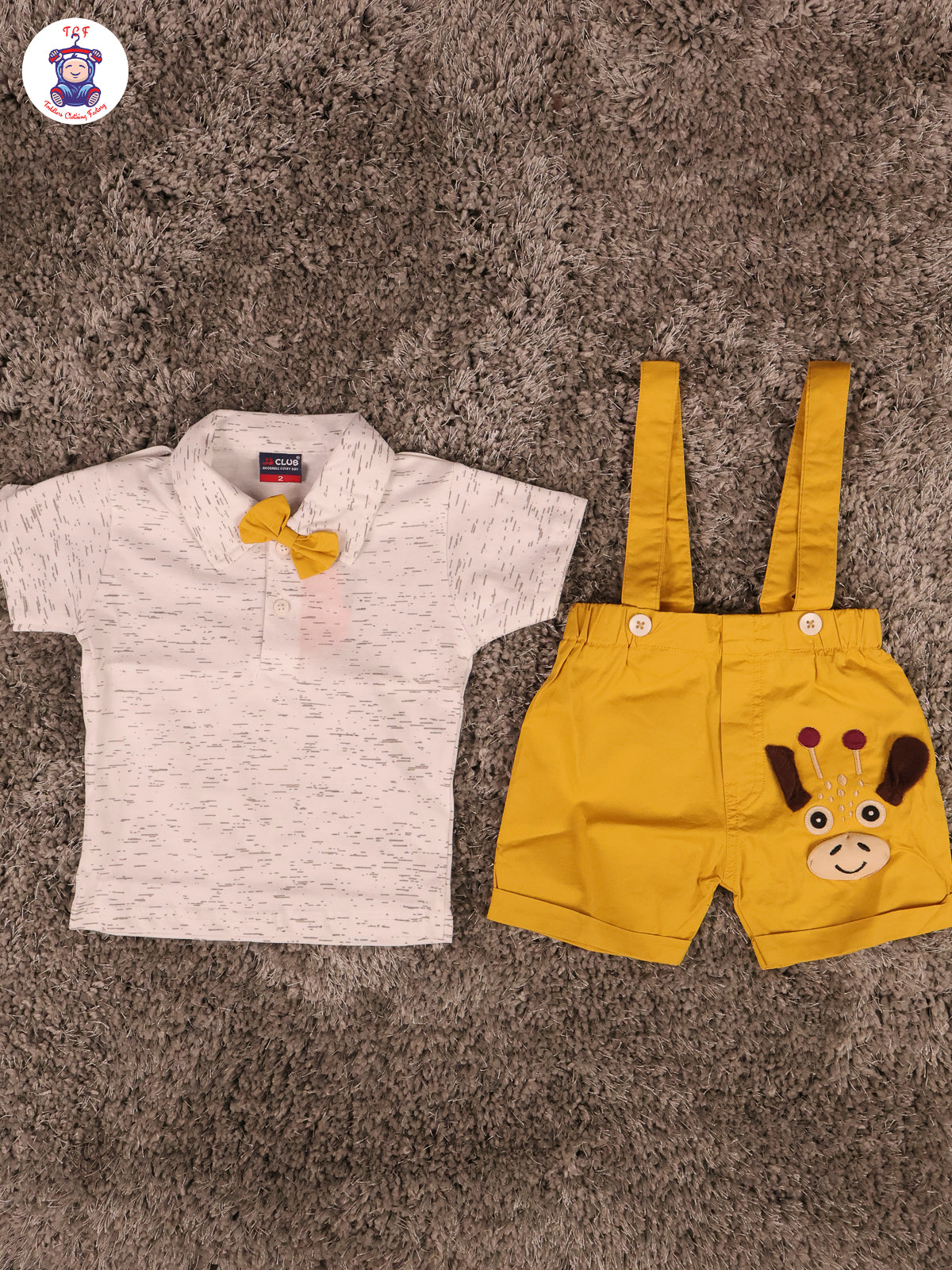White & Yellow - Collor Shirts With Bow Jumpsuits