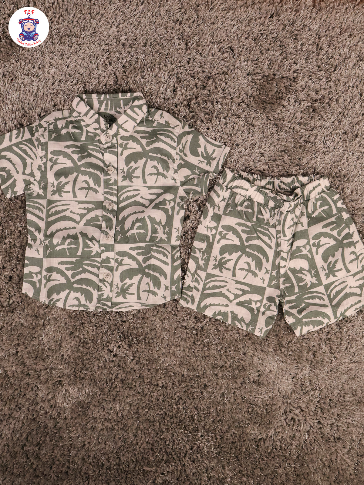Green & White - Boys Shirts & Shorts