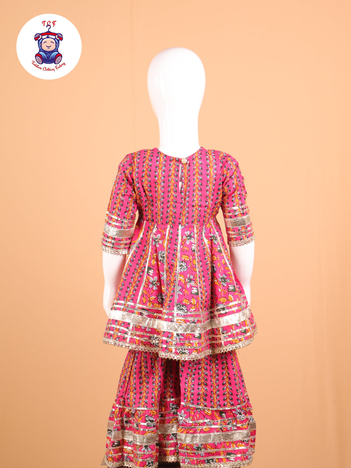 Pink - Floral Printed A-Line Kurti Set