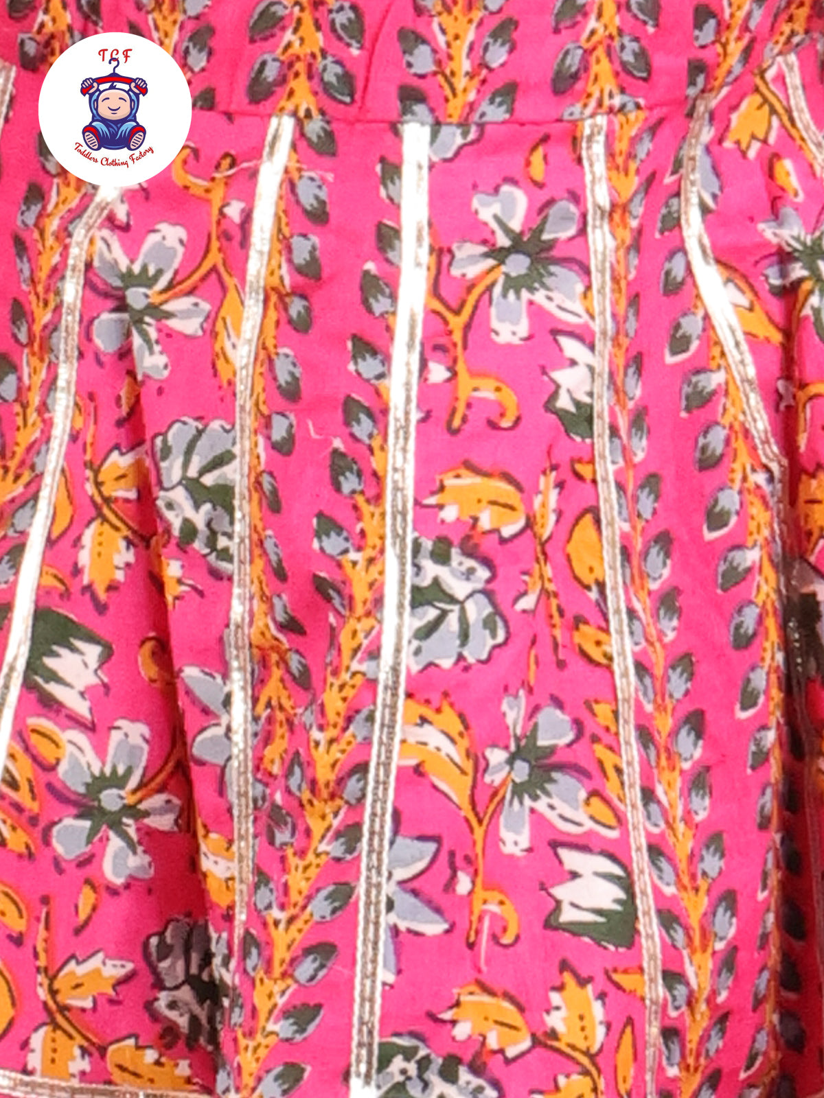 Pink - Floral Printed A-Line Kurti Set
