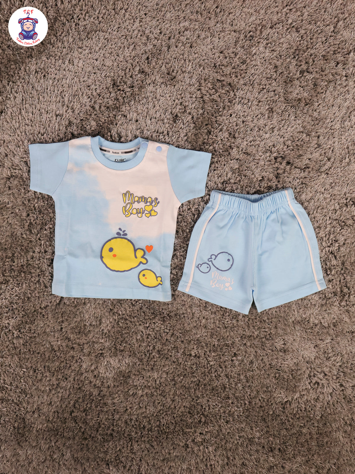 Sky Blue & White - T-Shirts & Shorts