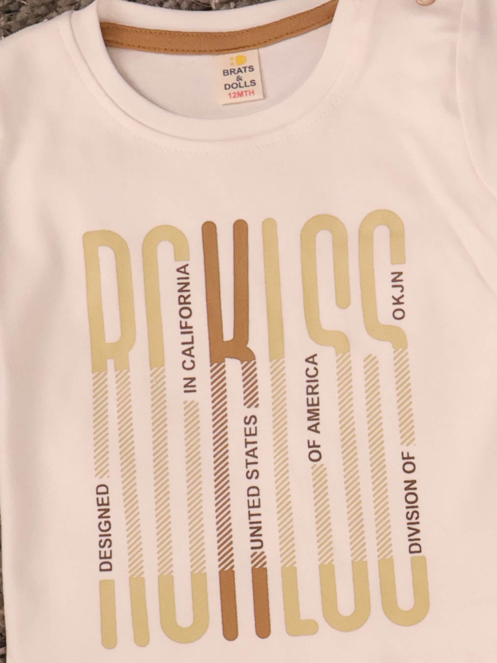 Brown & White T-Shirts With Shirt and Shorts