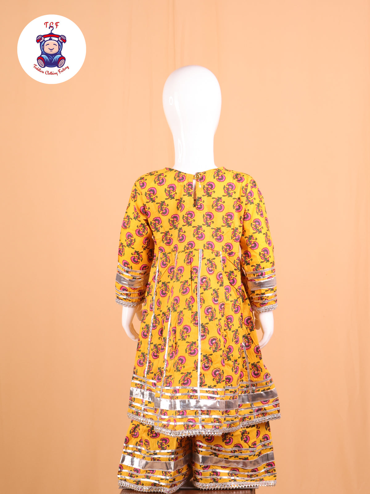 Mustard & Pink - Anarkali Kurti With Sharara