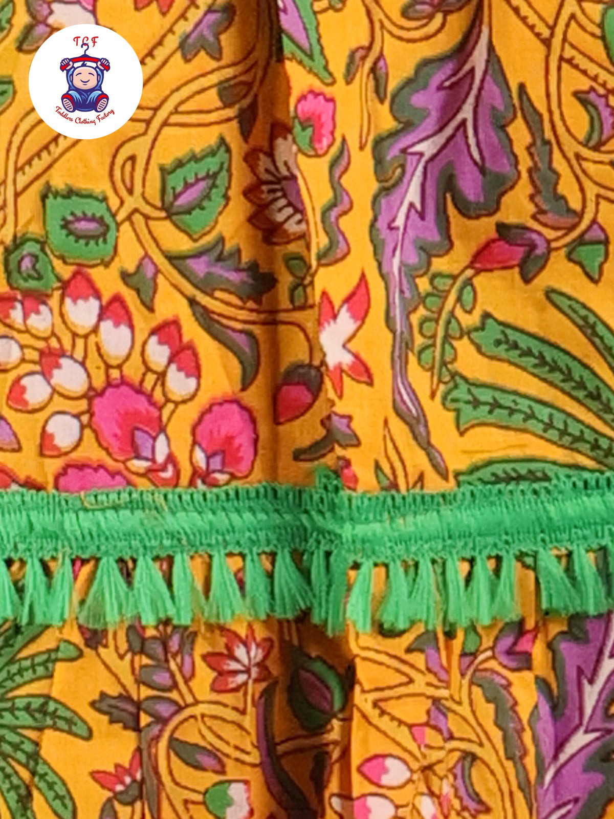Mustard & Green Floral Printed Open Shrug With Color Strappy