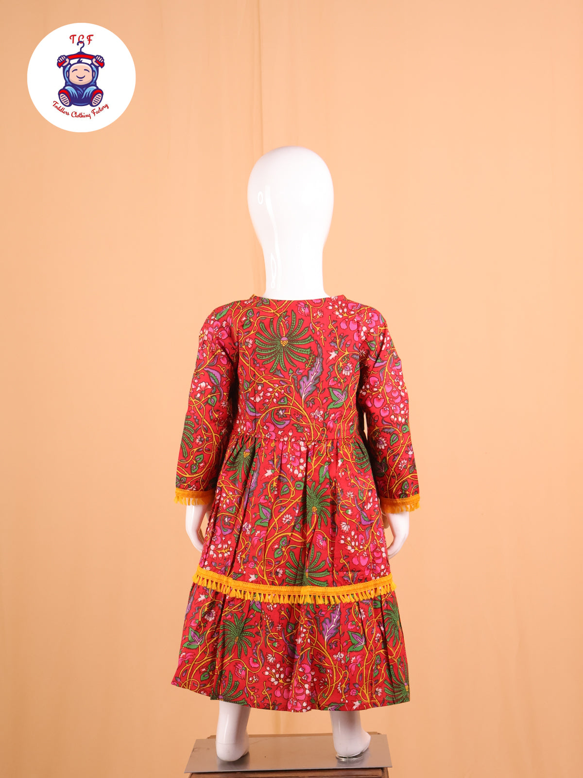 Red & Yellow - Floral Printed Open Shrug With Color Strappy