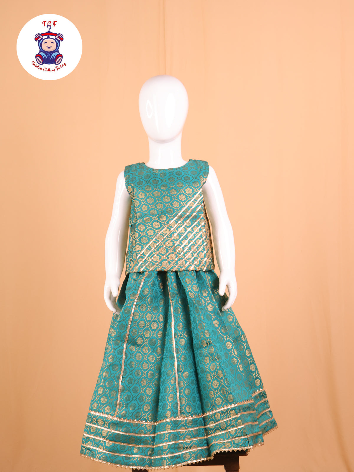 Green - Ethnic Printed Choli & Lehenga