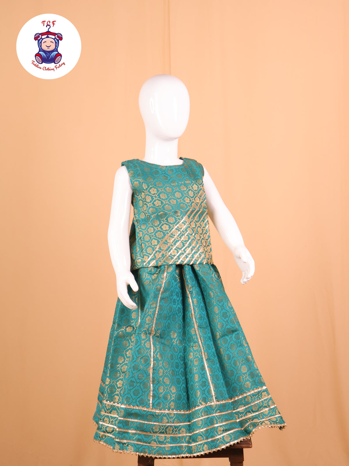 Green - Ethnic Printed Choli & Lehenga