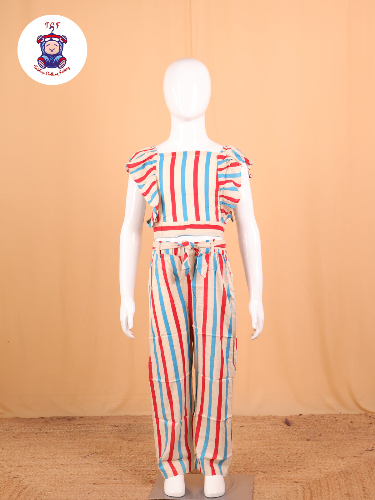 Red & Blue - Striped Jumpsuit