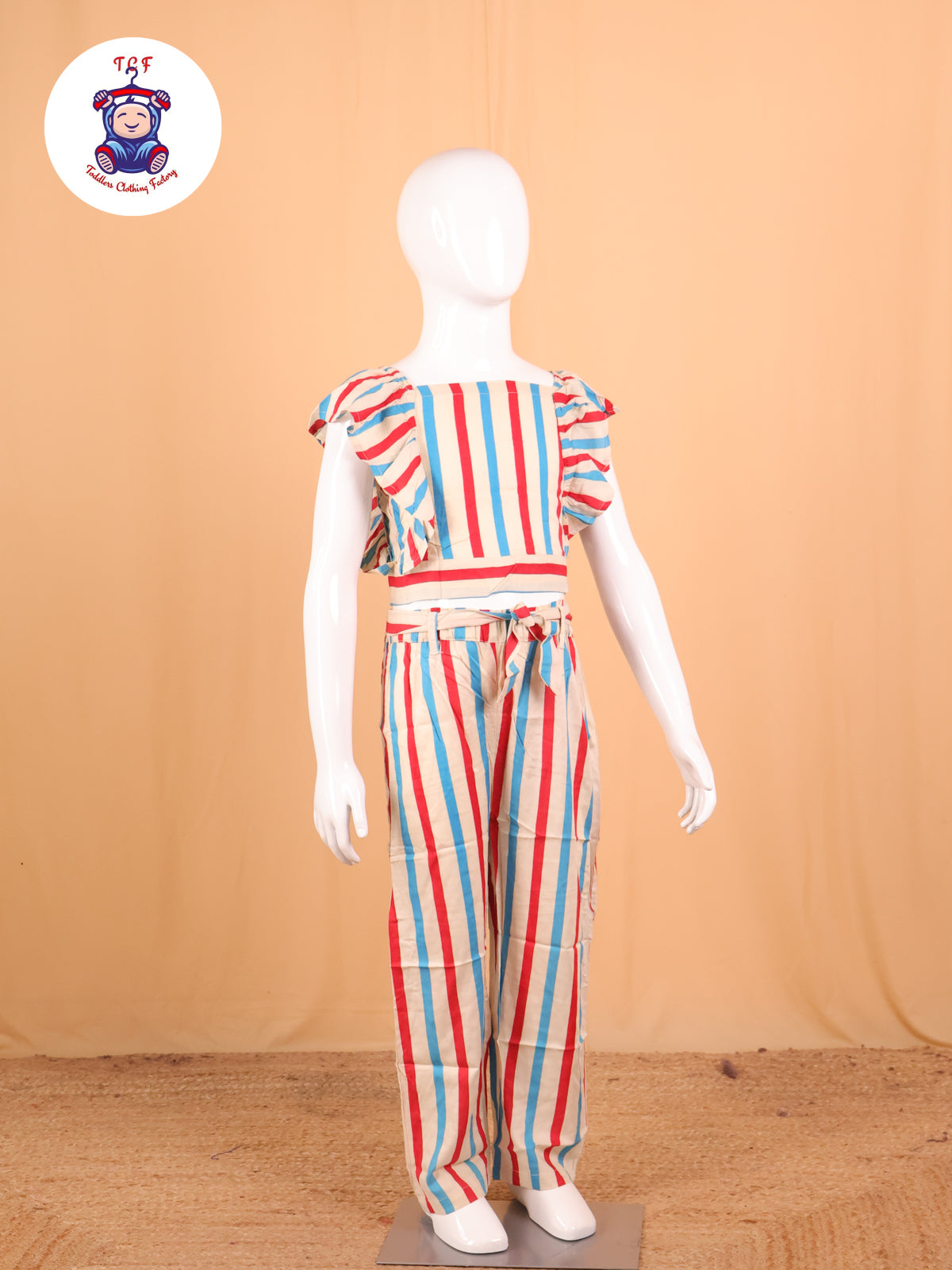 Red & Blue - Striped Jumpsuit
