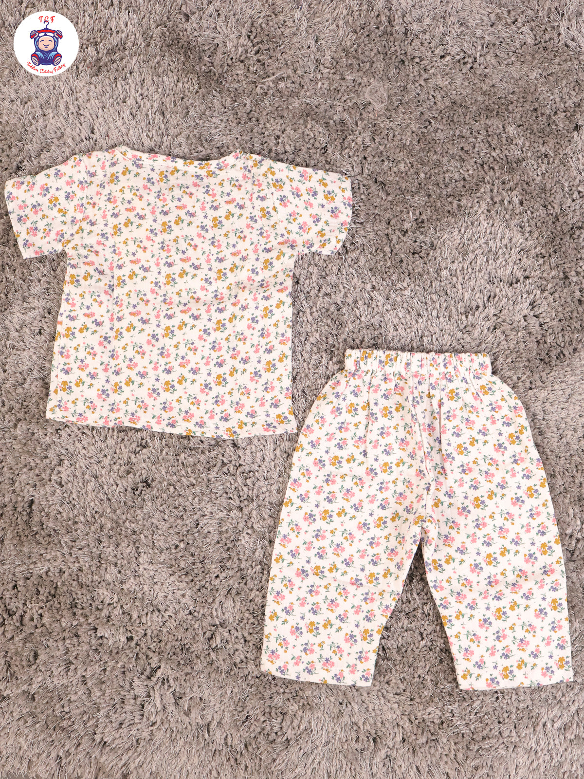 White Floral - Unisex Muslin Pyjama Sets