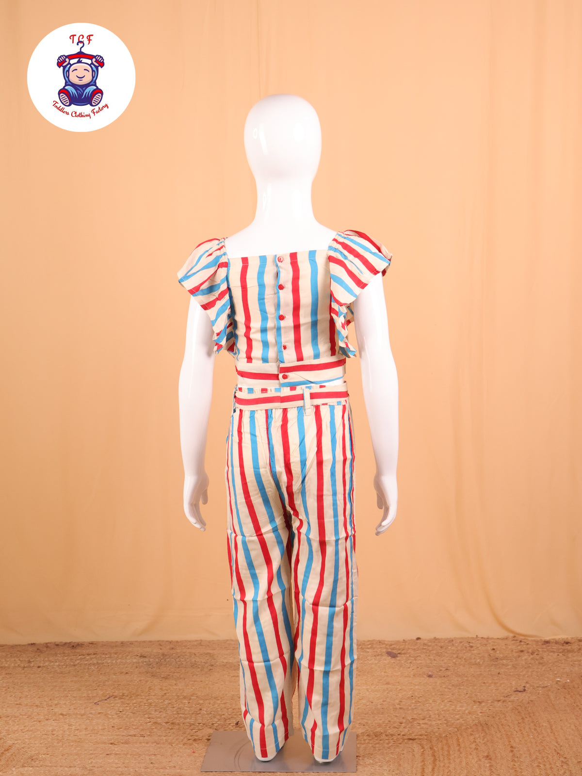 Red & Blue - Striped Jumpsuit