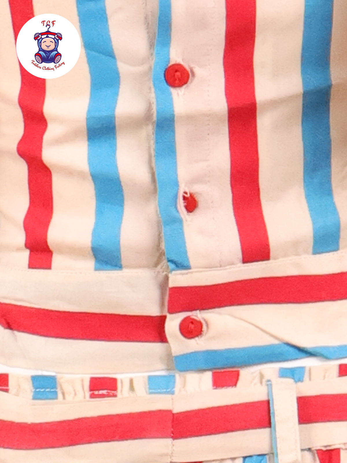 Red & Blue - Striped Jumpsuit