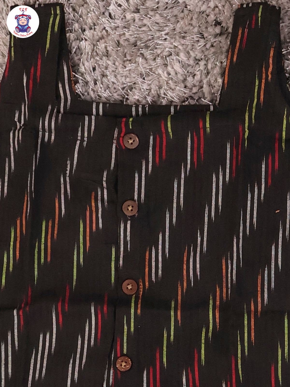 Black - Girls Readymade Ikat Pyjama Sets