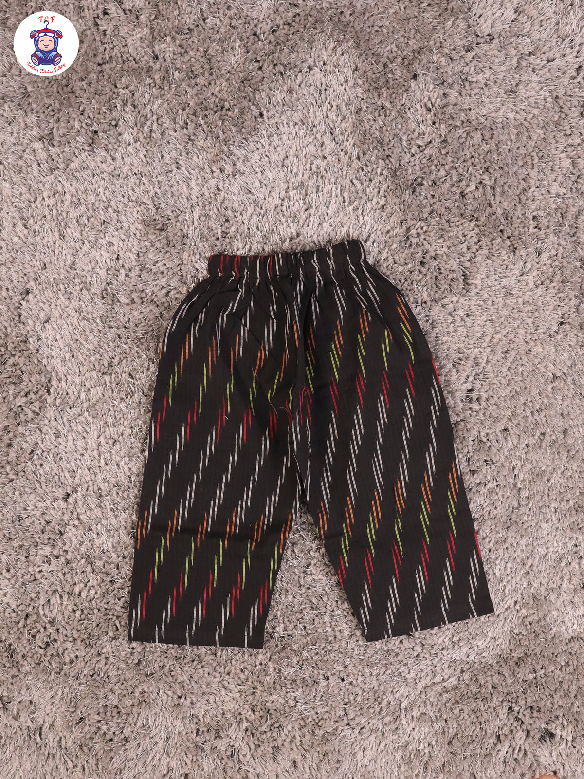 Black - Girls Readymade Ikat Pyjama Sets
