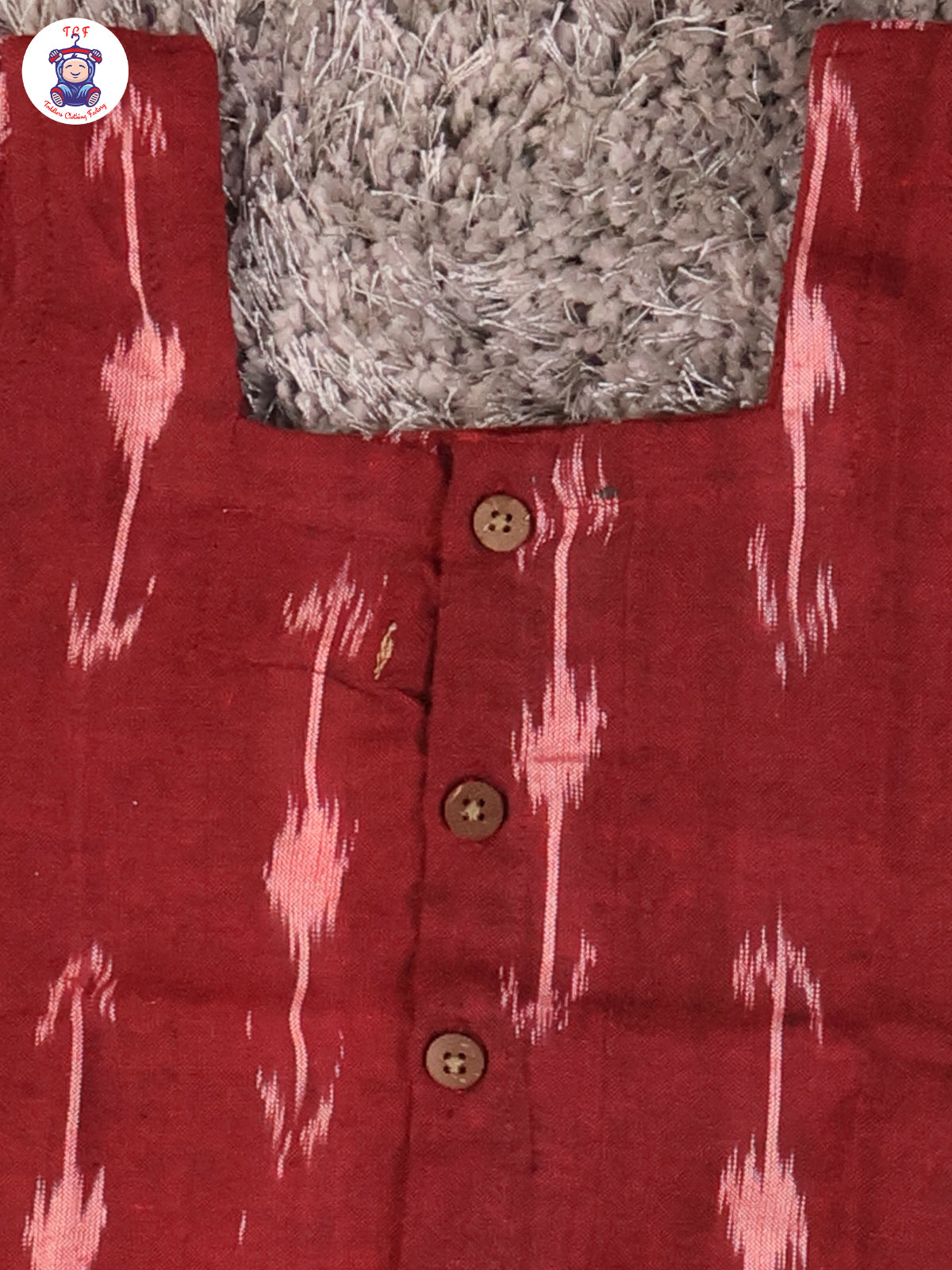 Maroon - Girls Readymade Ikat Pyjama Sets