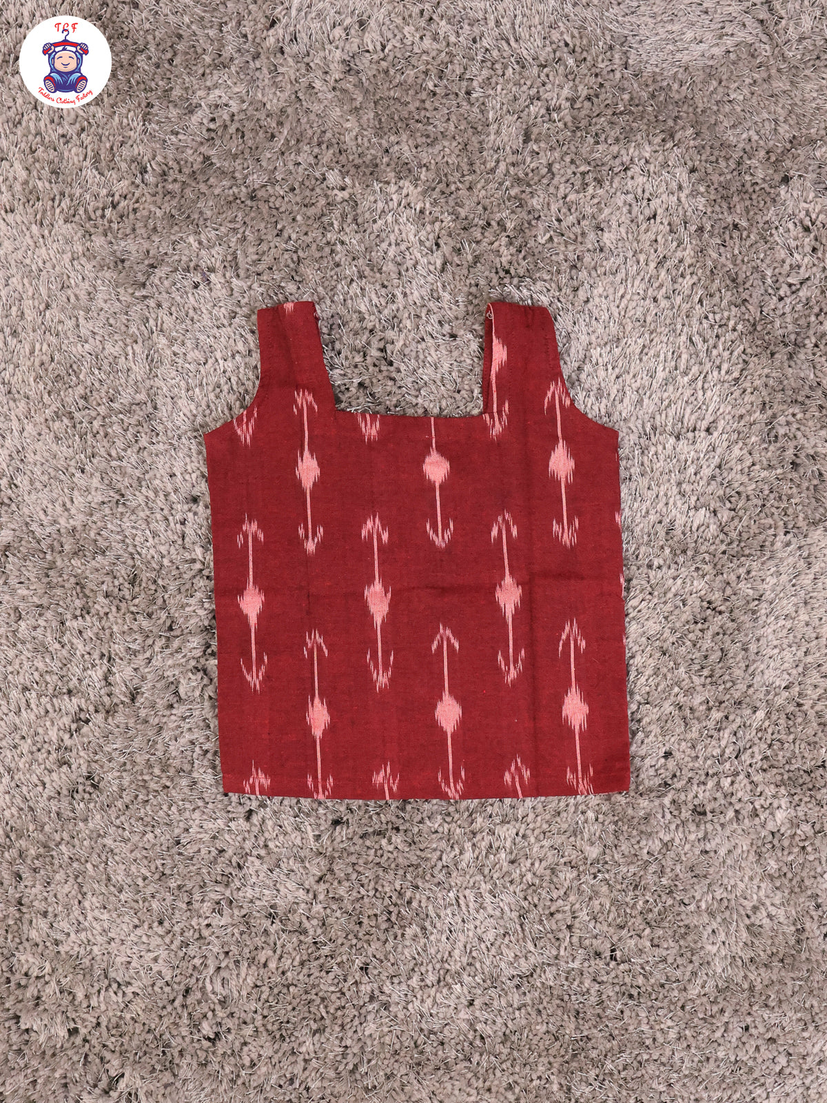 Maroon - Girls Readymade Ikat Pyjama Sets