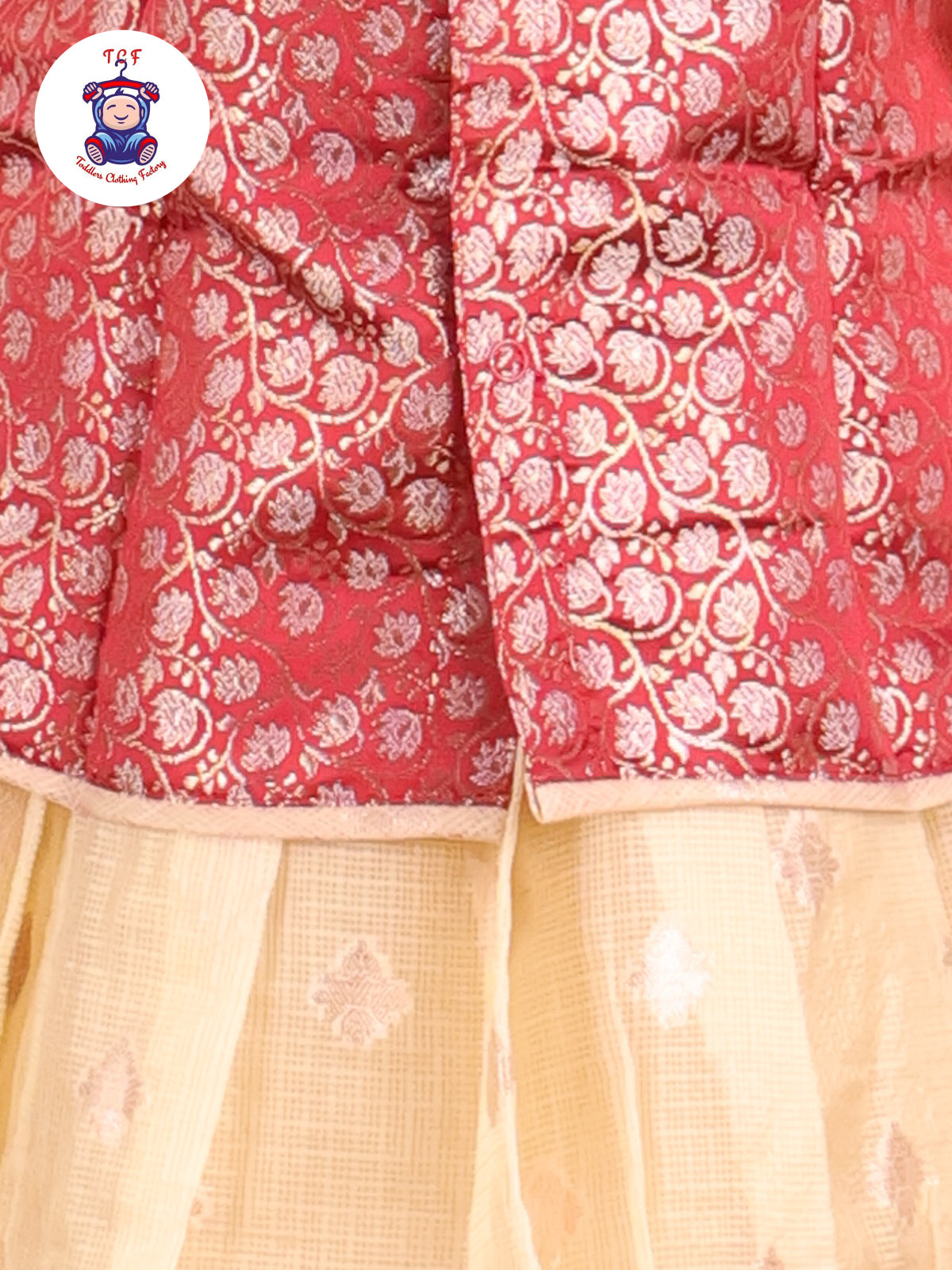 Maroon & Cream - Pavadai Sattai