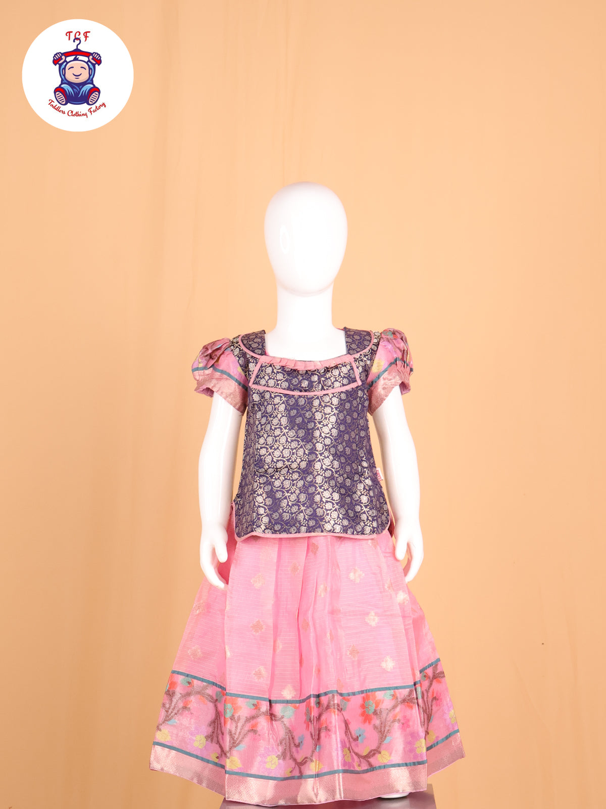 Purple & Peach - Pavadai Sattai