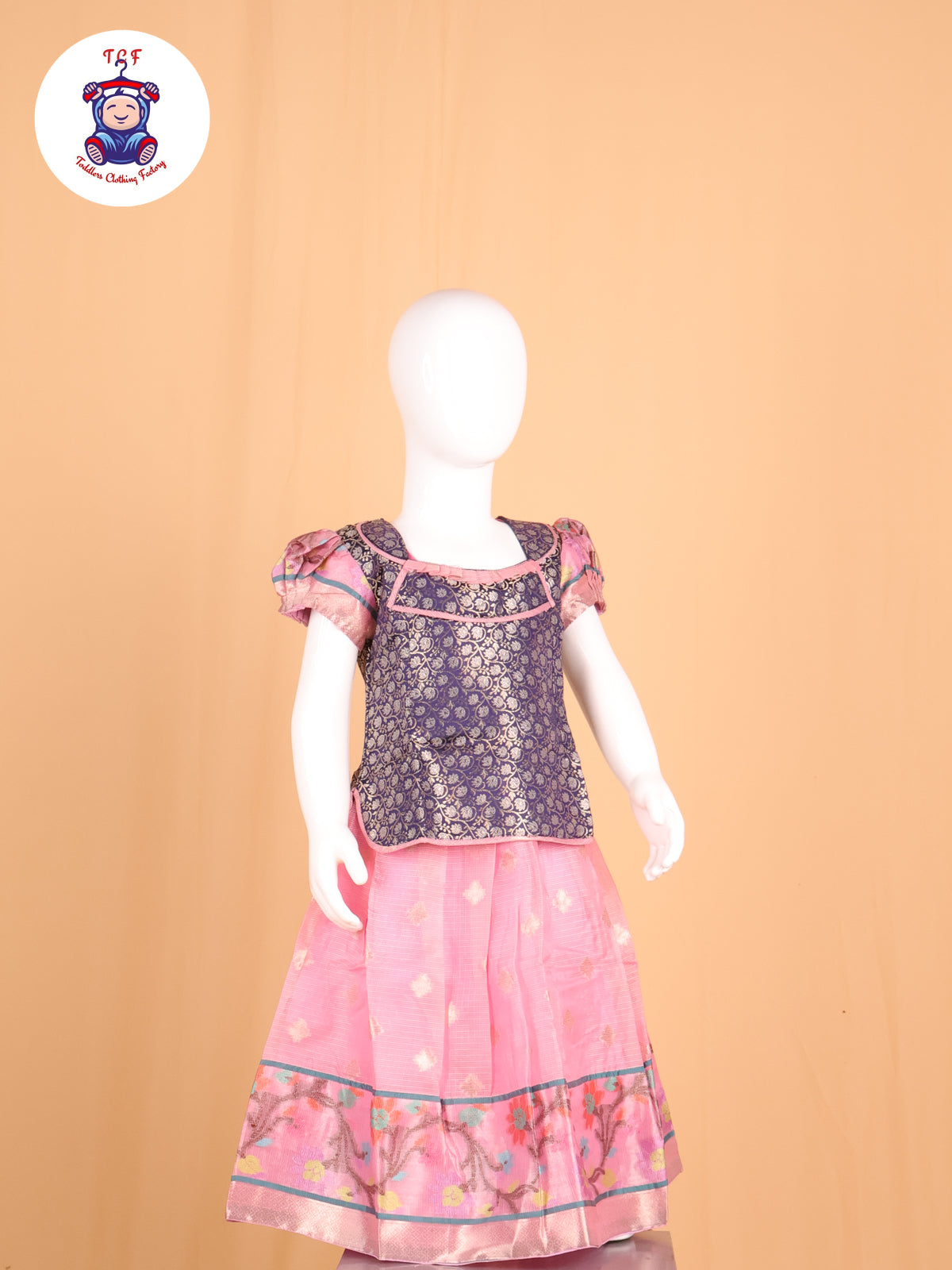 Purple & Peach - Pavadai Sattai