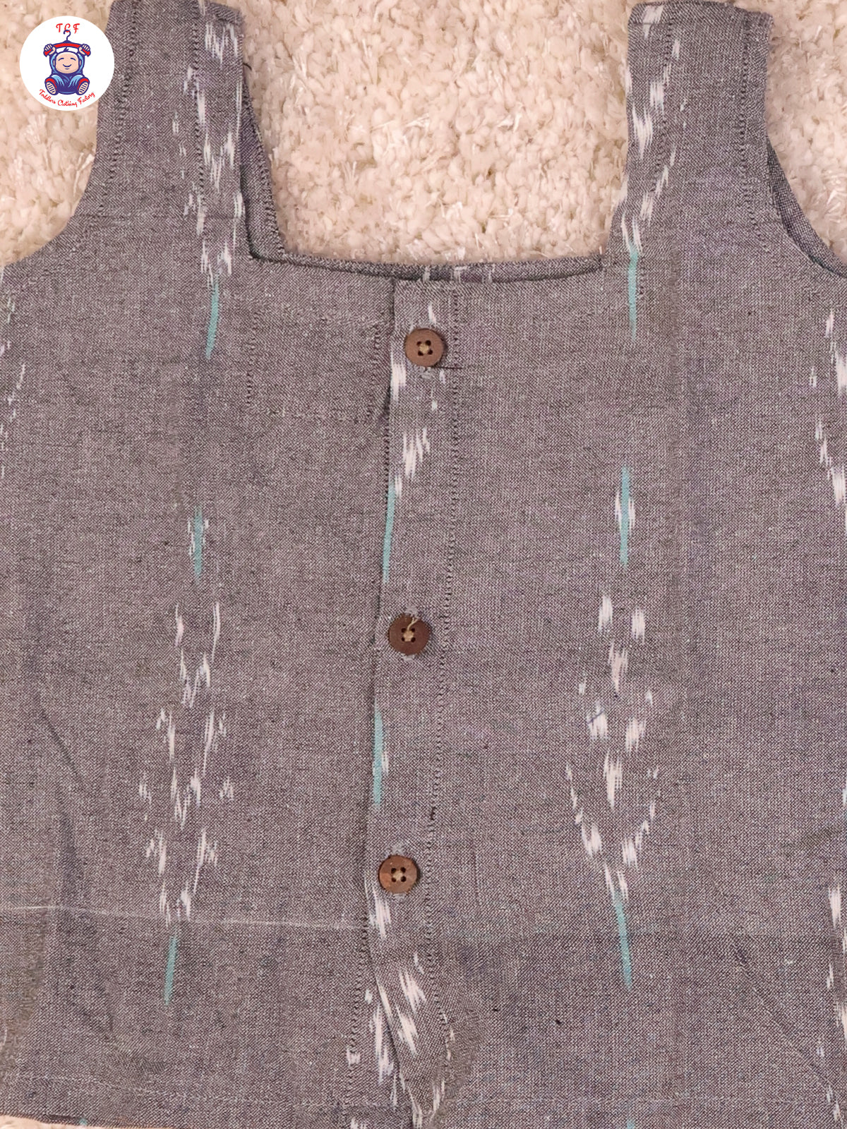 Grey - Girls Readymade Ikat Pyjama Sets