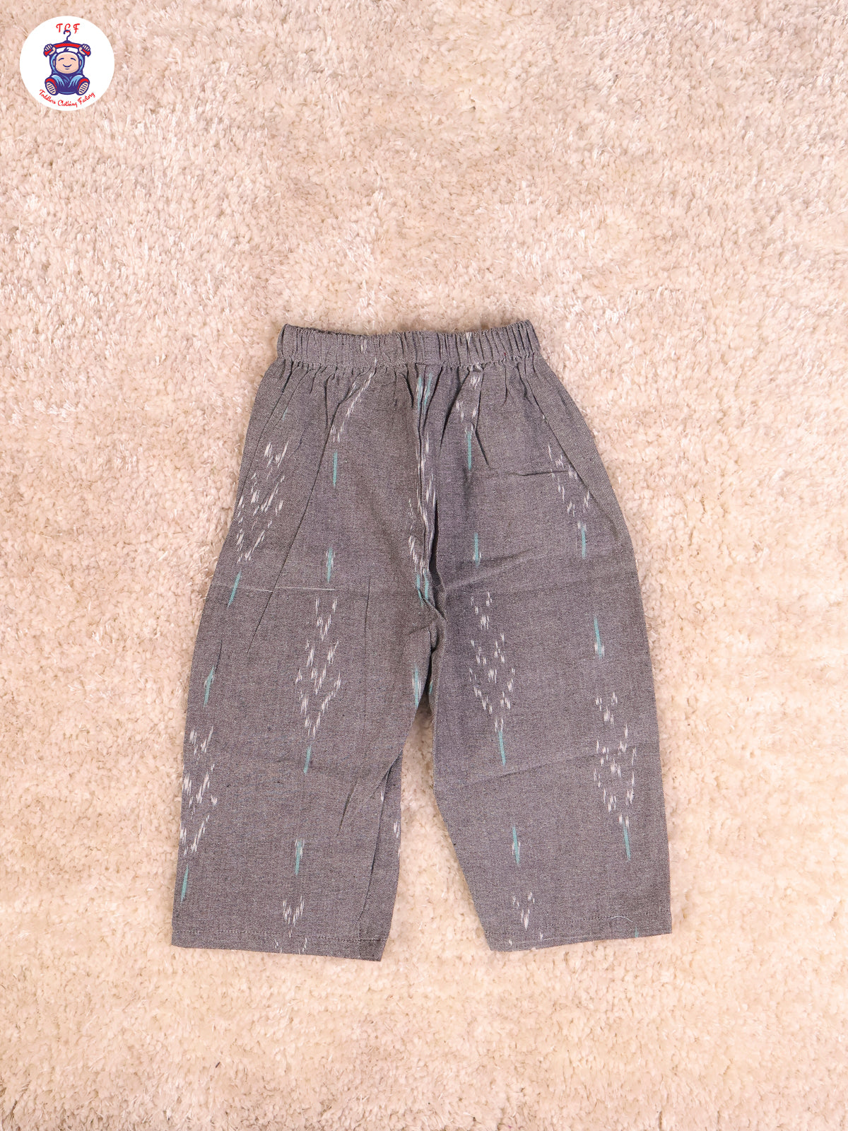 Grey - Girls Readymade Ikat Pyjama Sets