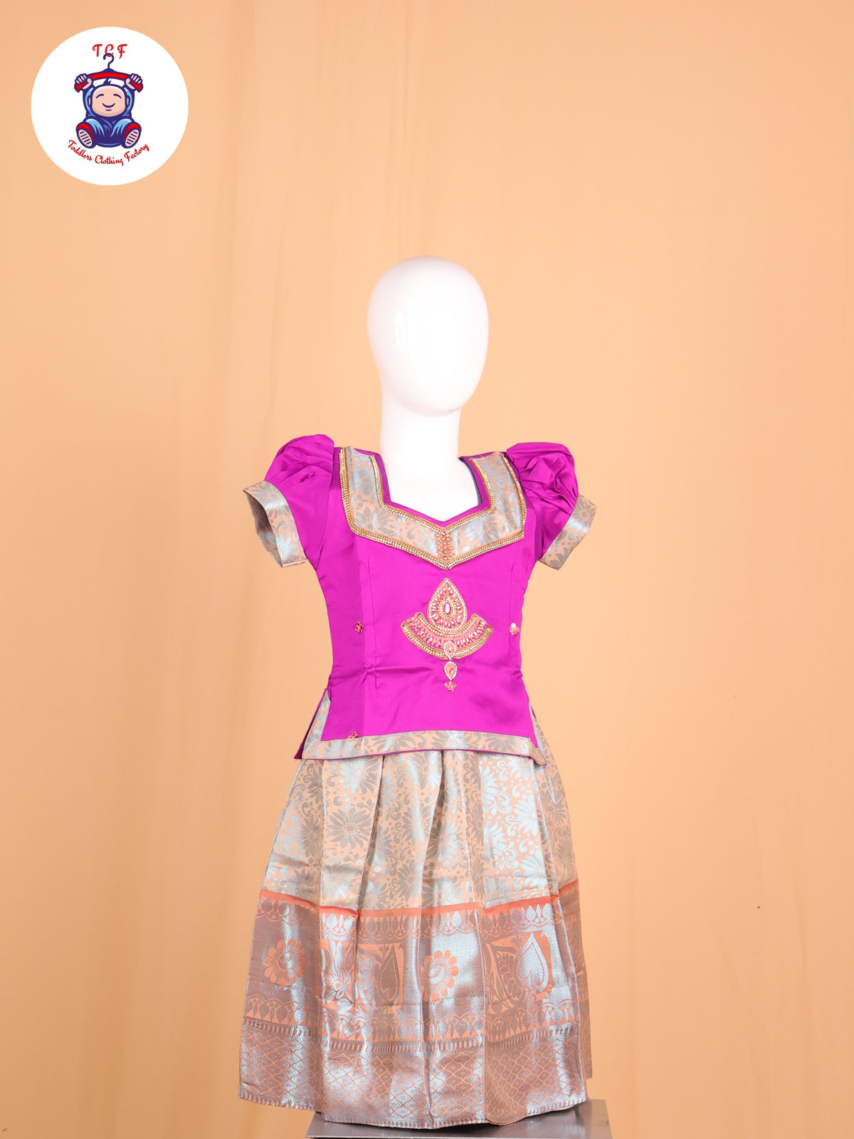 Purple & Grey - Pavadai Sattai