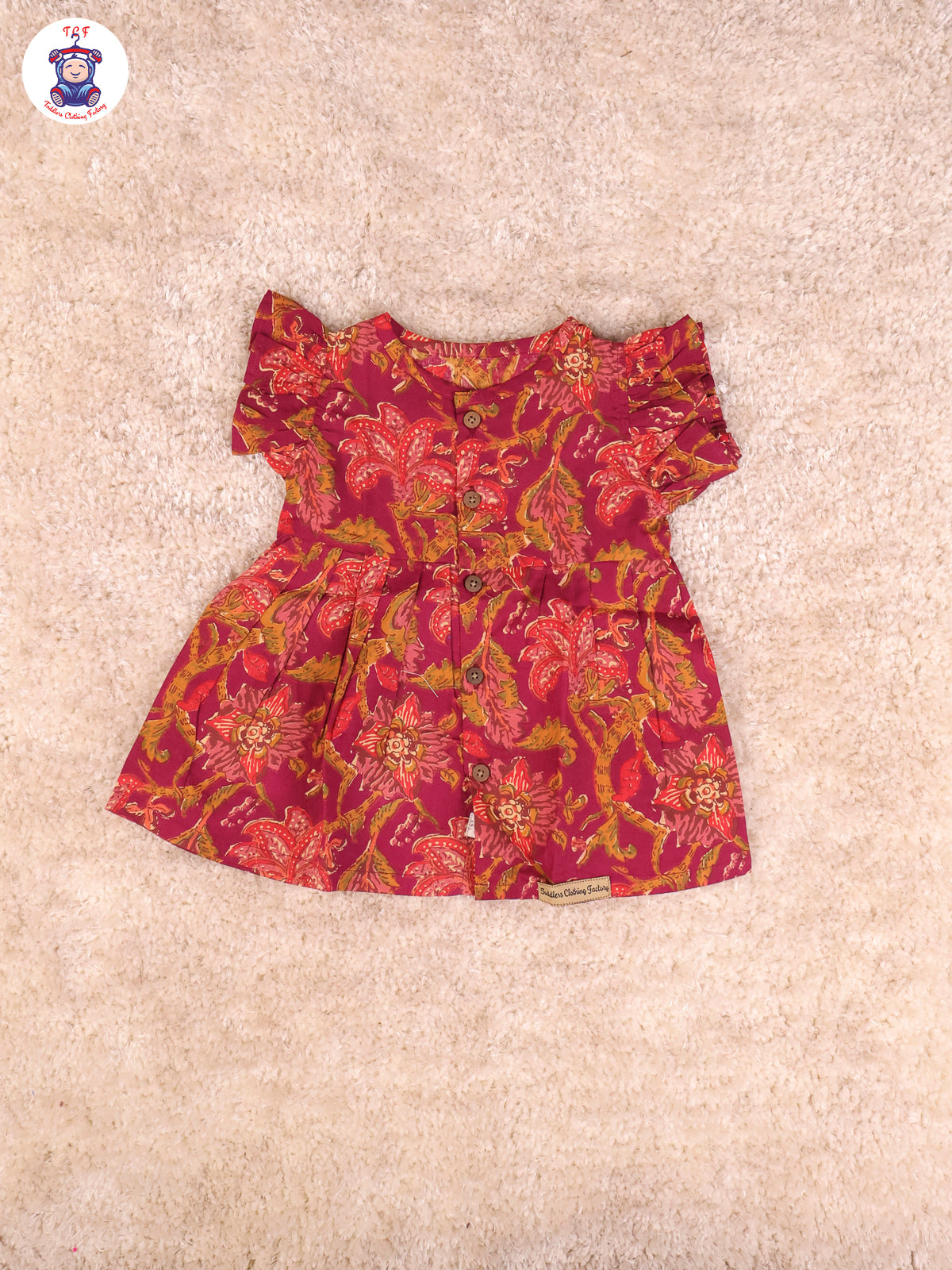 Maroon Floral - Girls Readymade Jaipuri Frocks