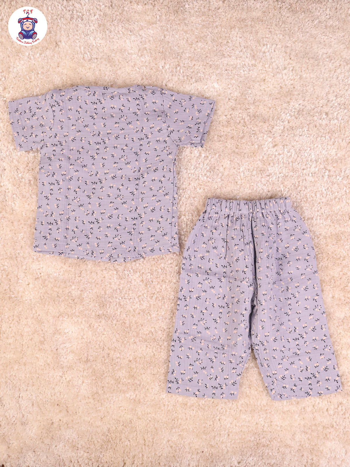Blue Floral - Unisex Muslin Pyjama Sets