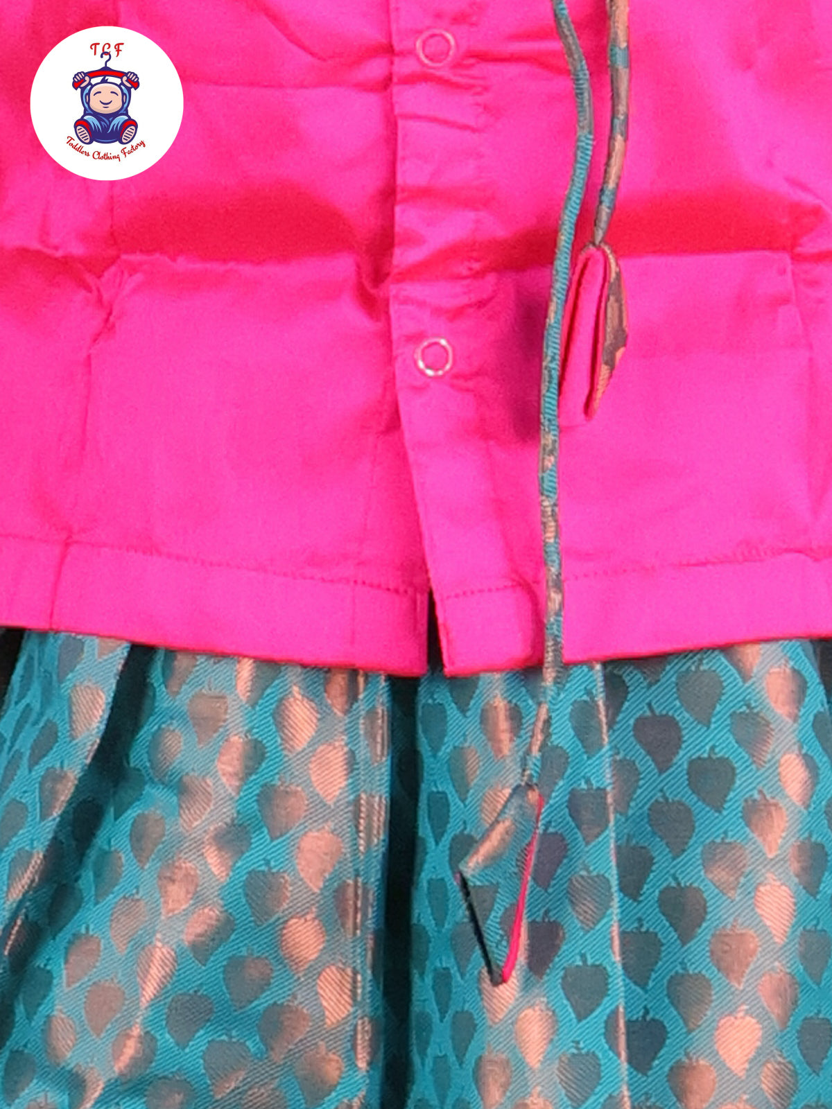 Pink & Peacock Green - Pavadai Sattai