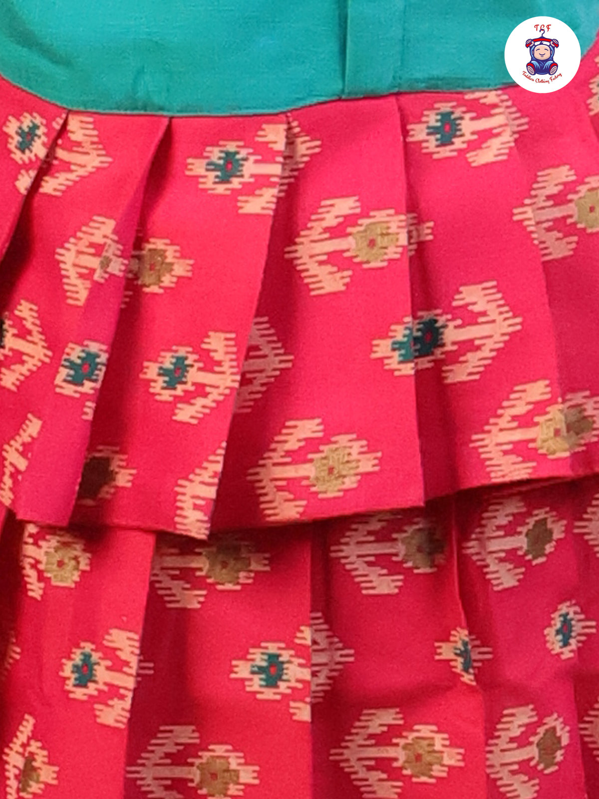 Green & Pink - Cotton Pavadai Sattai