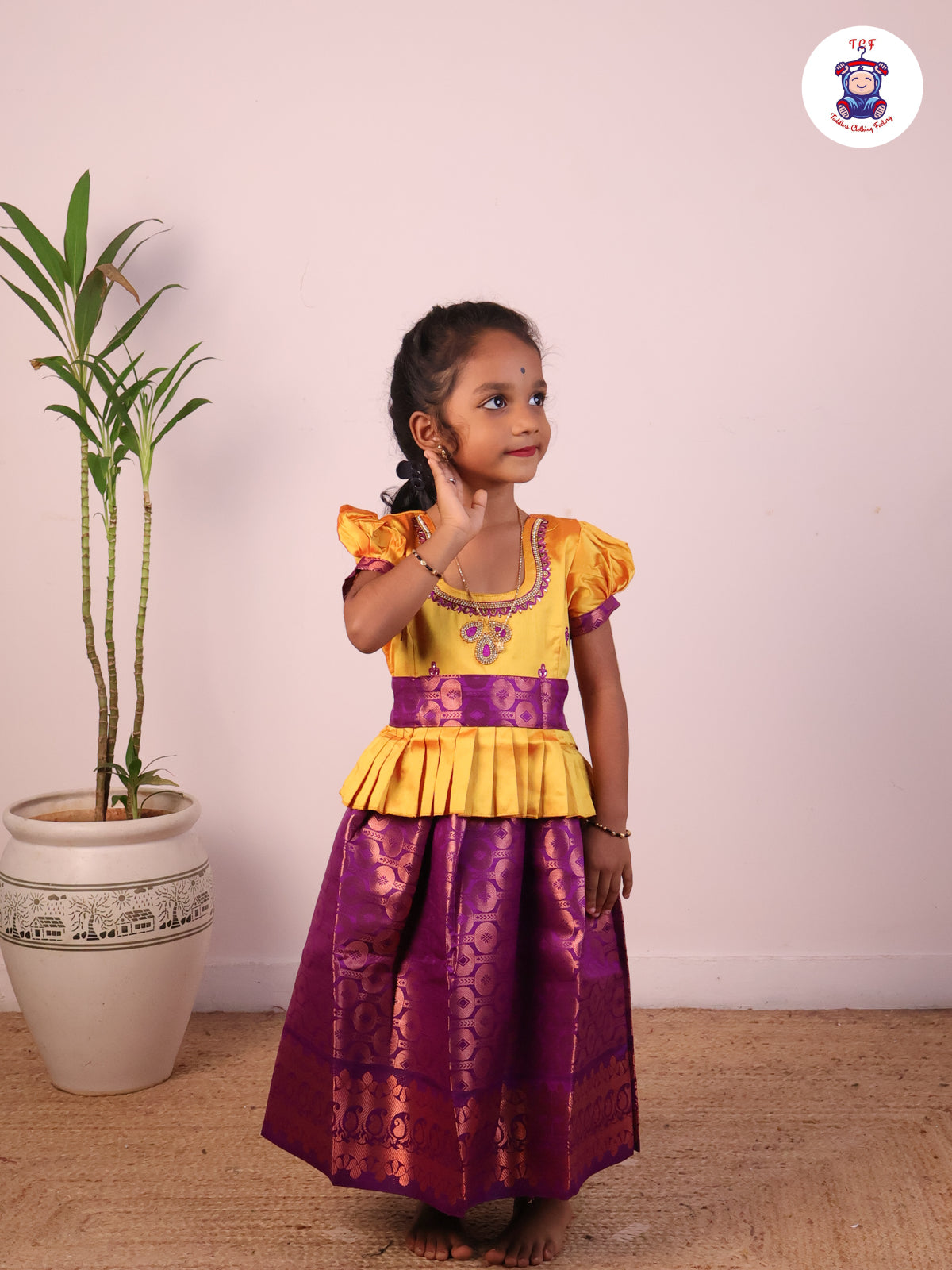 Mango Yellow & Purple - Pavadai Sattai