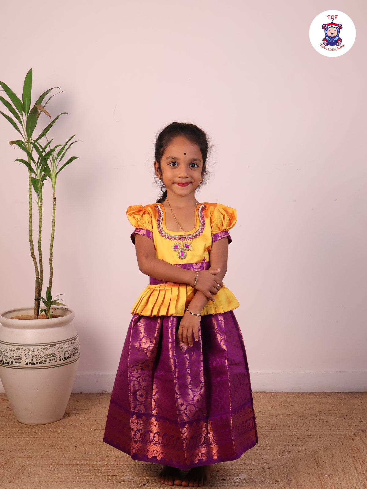 Mango Yellow & Purple - Pavadai Sattai