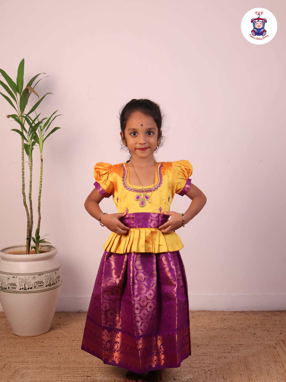 Mango Yellow & Purple - Pavadai Sattai