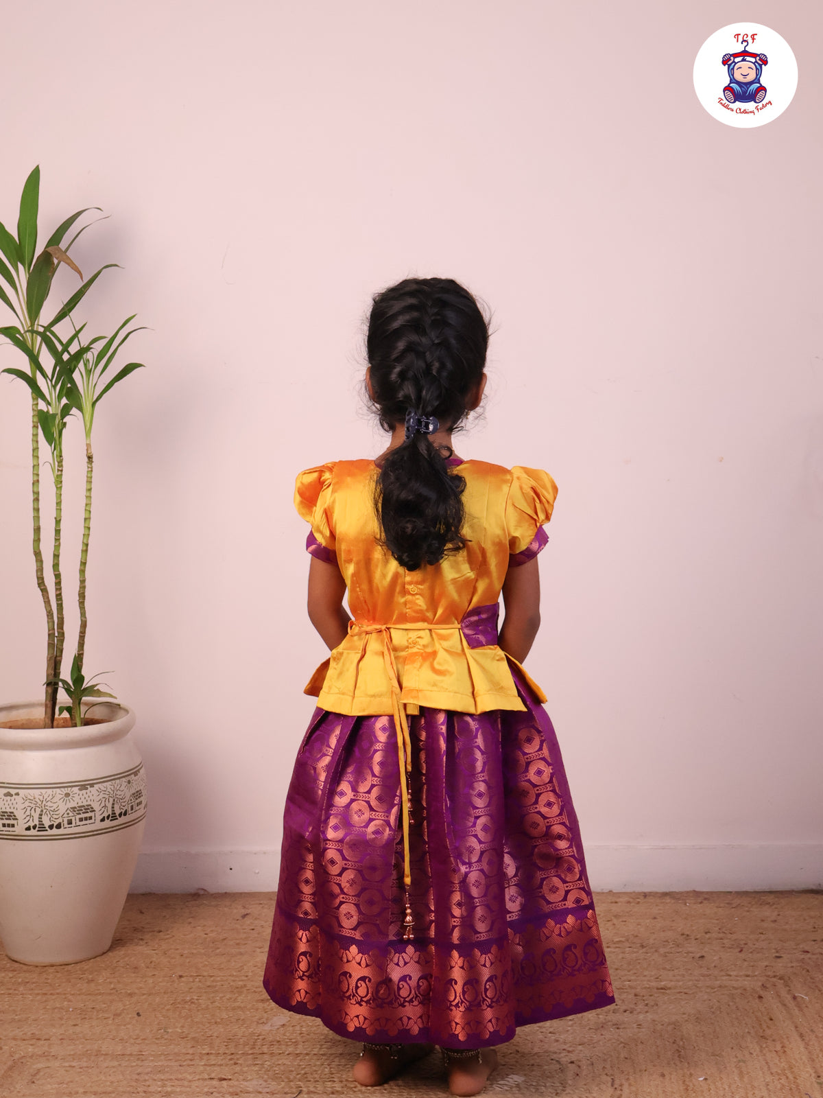 Mango Yellow & Purple - Pavadai Sattai