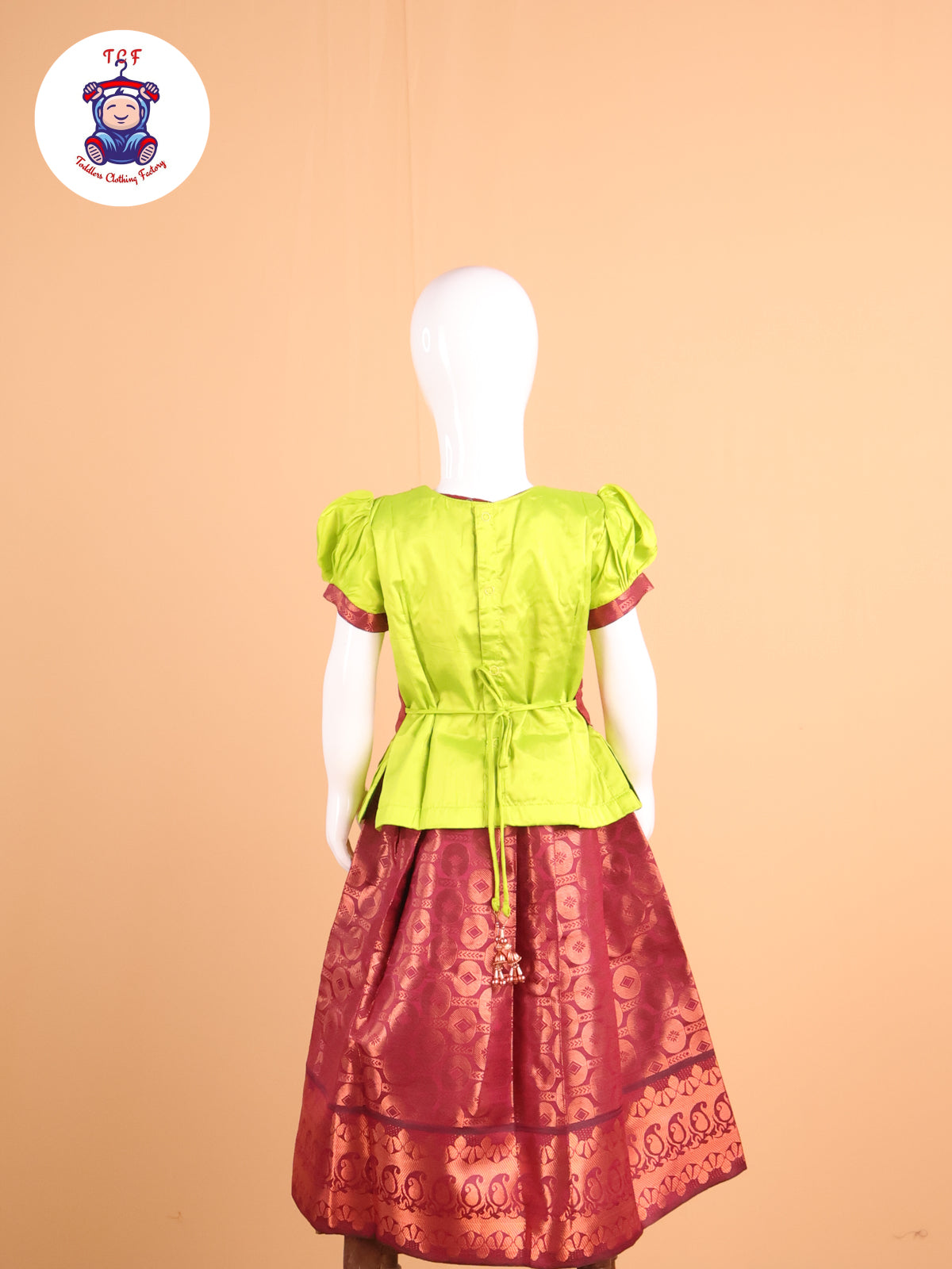 Dark Green & Maroon - Pavadai Sattai