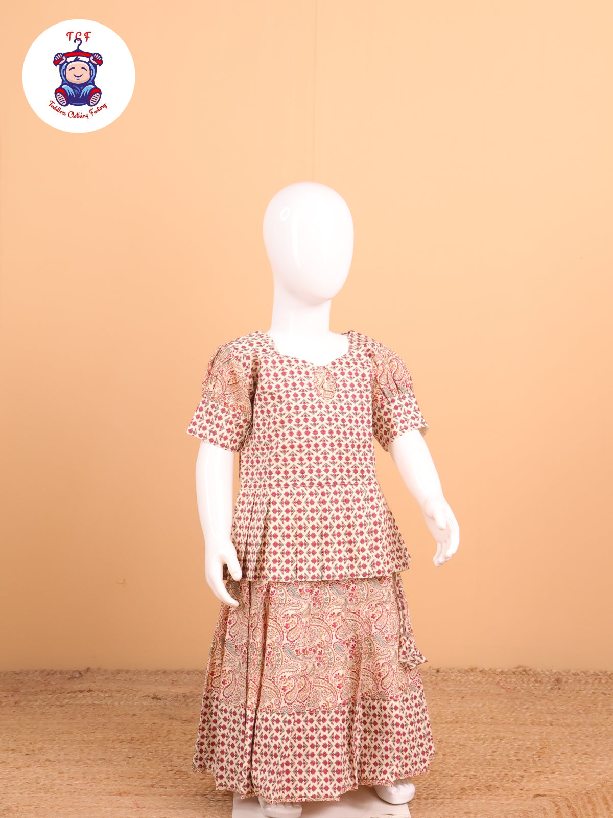 Pink Floral Printed - Pavadai Sattai