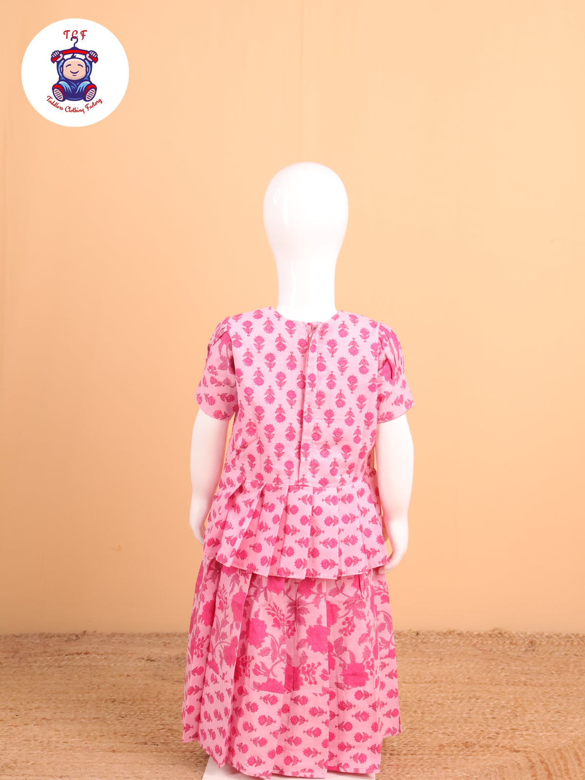 Light Pink Floral Printed - Pavadai Sattai
