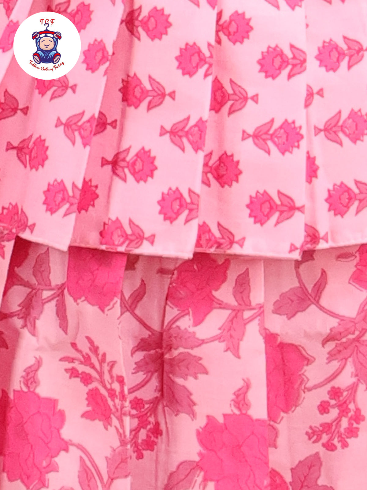 Light Pink Floral Printed - Pavadai Sattai