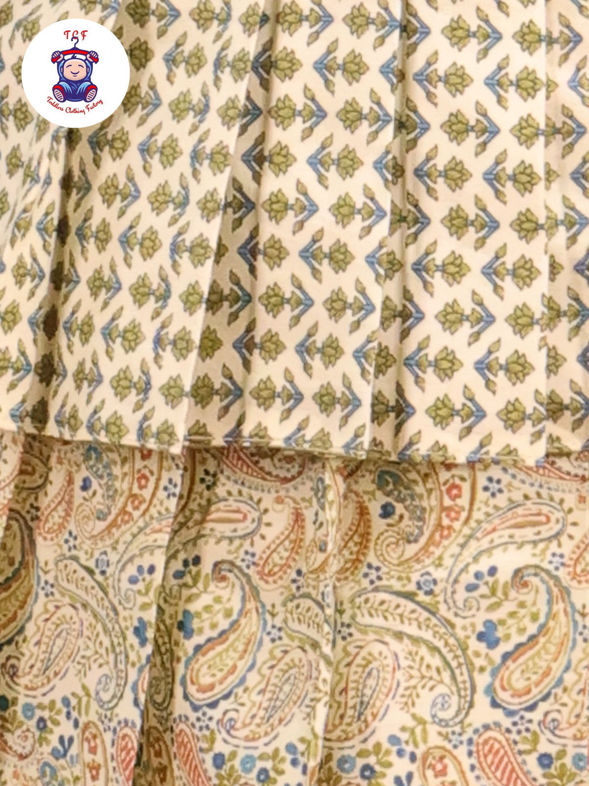 Light Green Floral Printed - Pavadai Sattai