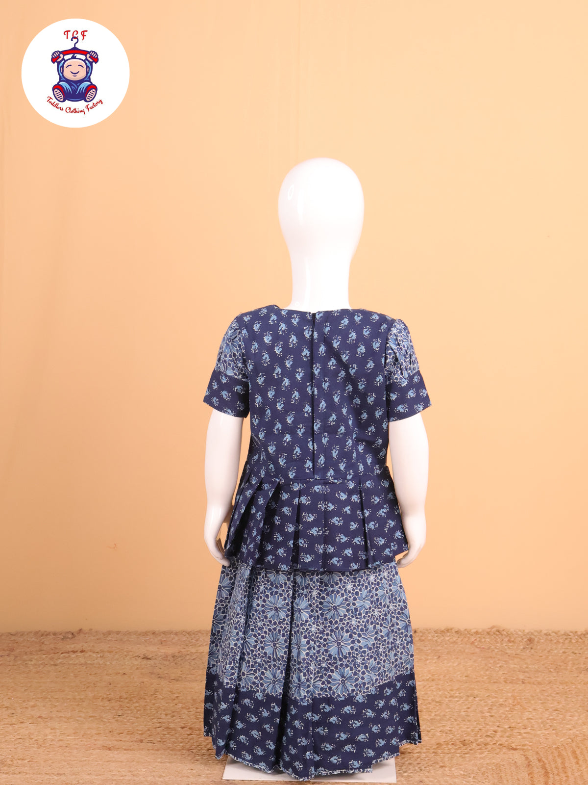 Blue Floral Printed - Pavadai Sattai