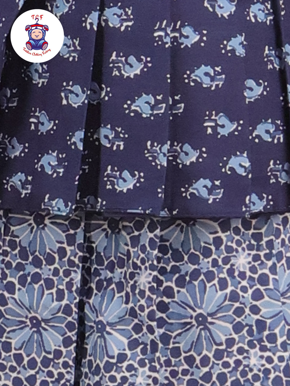 Blue Floral Printed - Pavadai Sattai