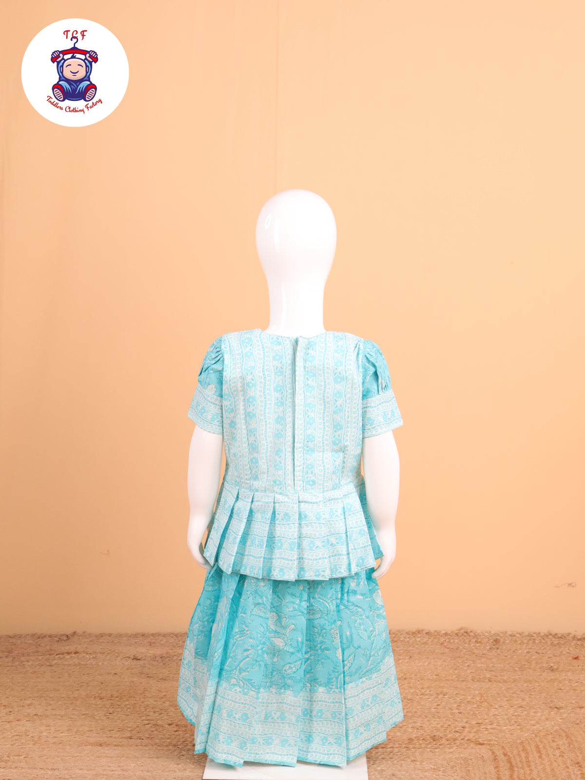 Sky Blue Floral Printed - Pavadai Sattai