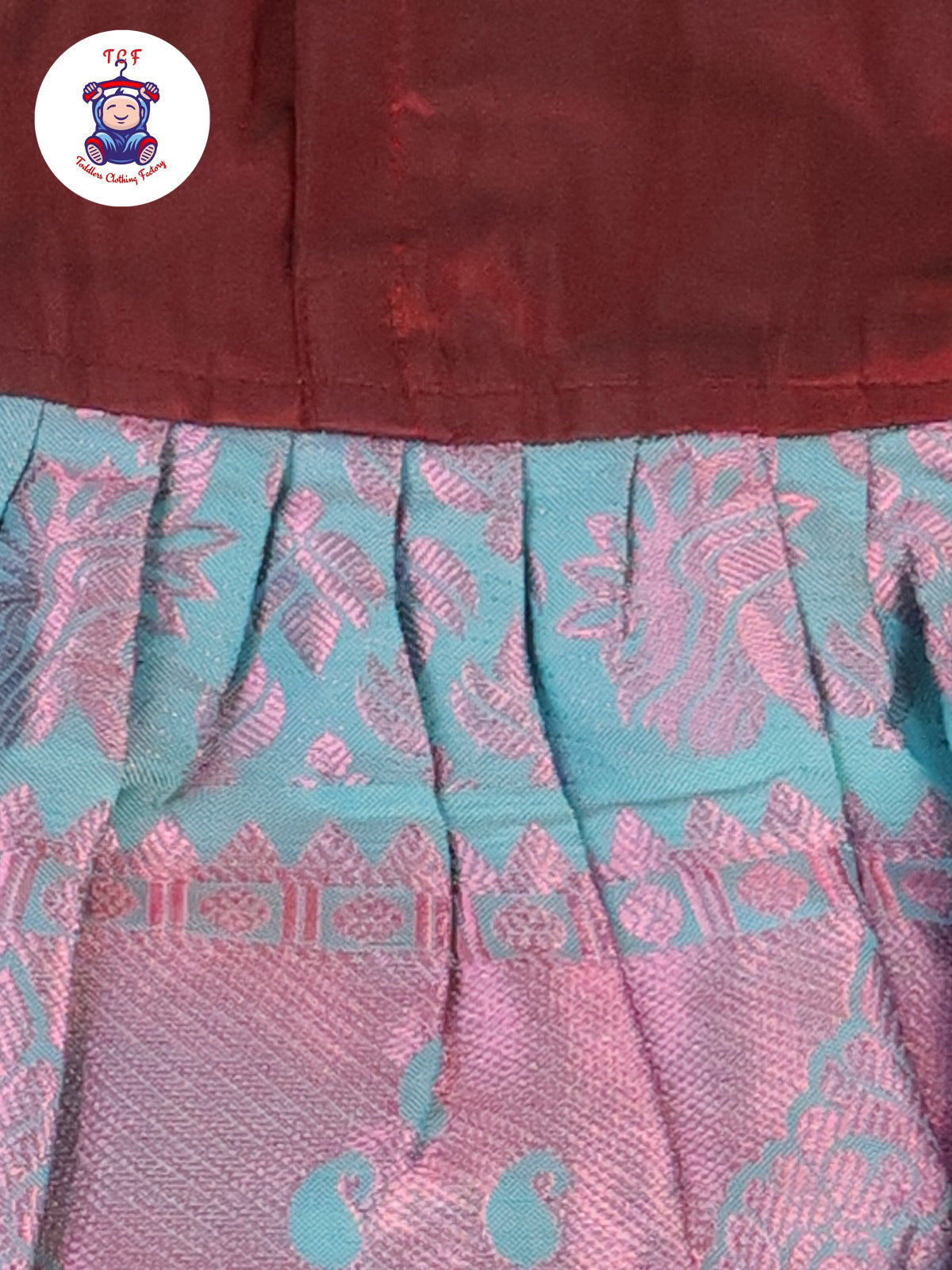 Brown & Light Blue - Frock