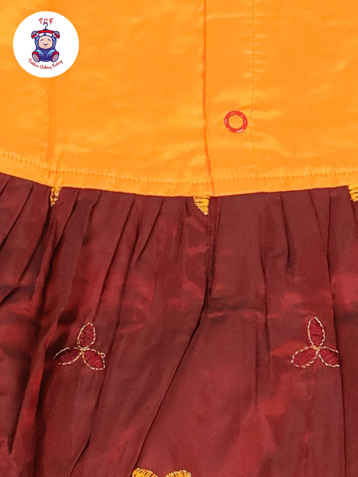 Yellow & Maroon - Embriodered Frock