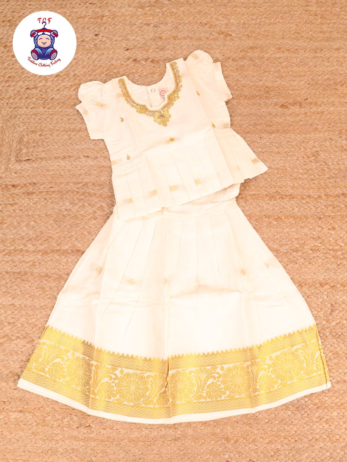 Half White Kerala Cotton - Pavadai Sattai