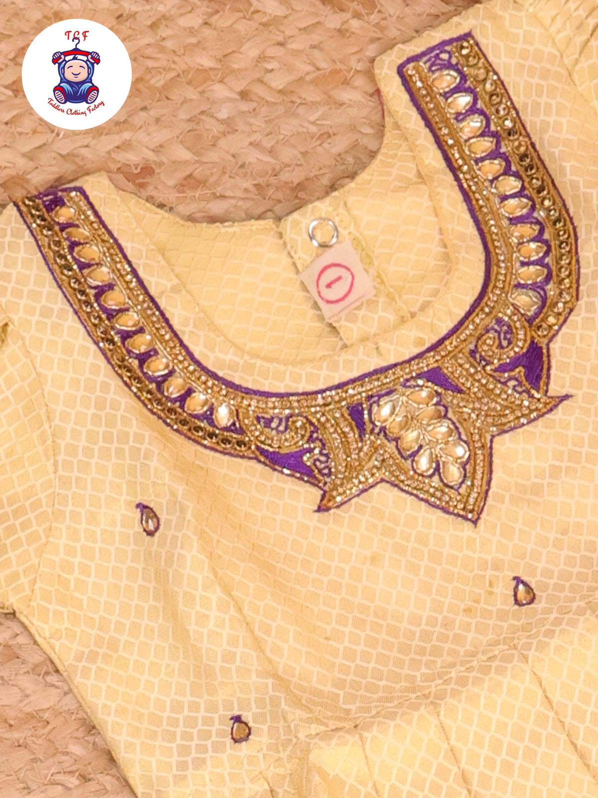 Cream & Violet - Pavadai Sattai