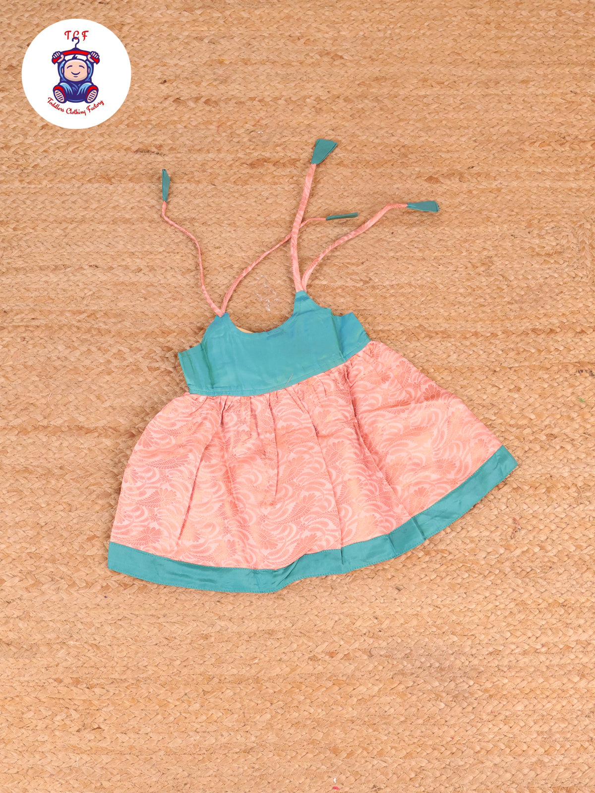 Green & Peach - New Born Frock
