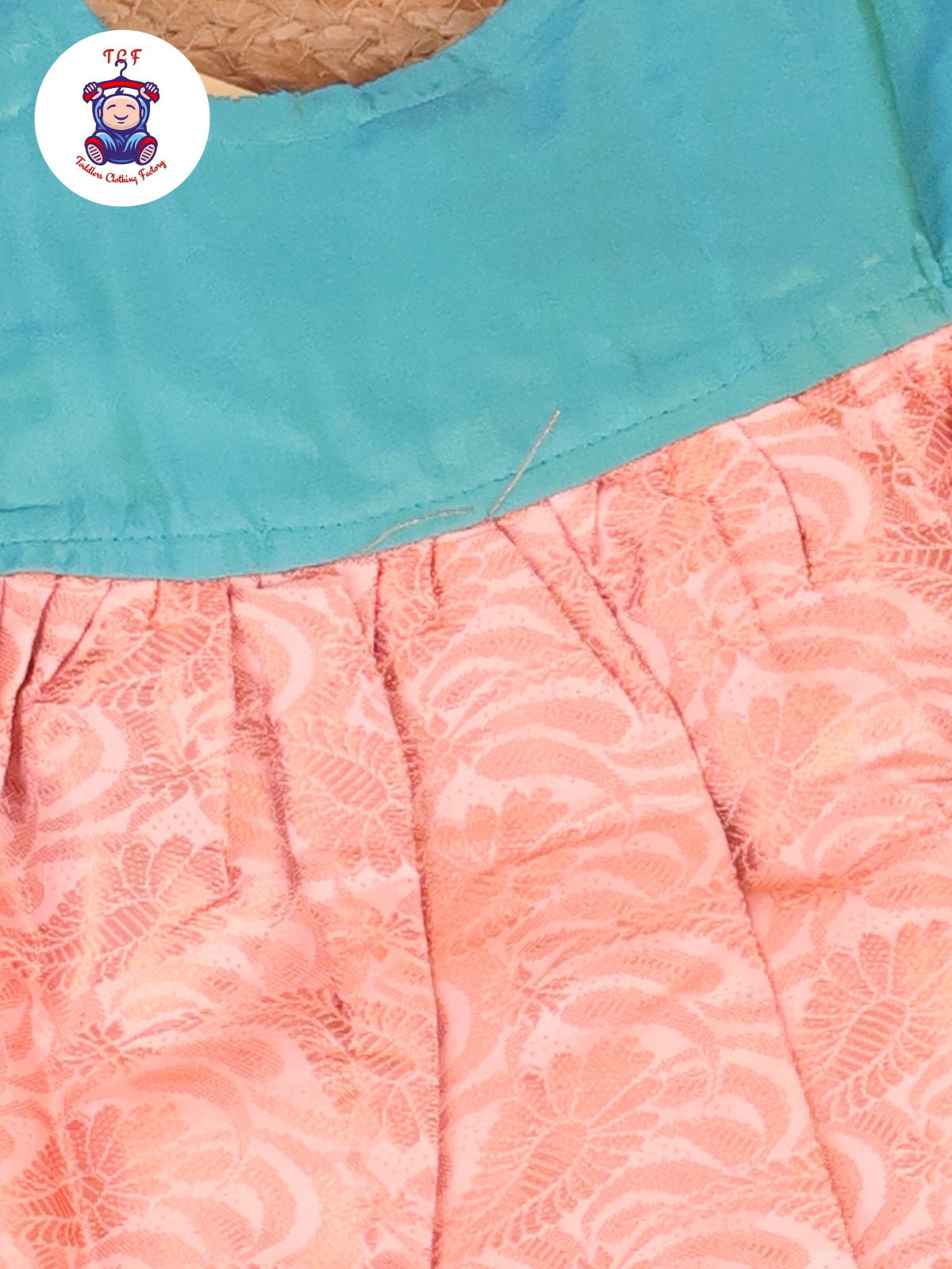 Green & Peach - New Born Frock